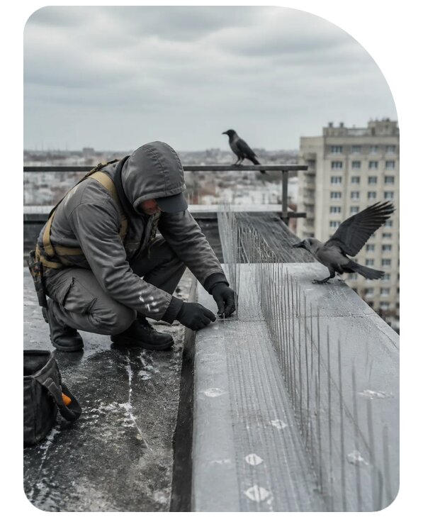 Защита от ворон под ключ в Альметьевске по цене от 5190 р. | Сенат-Льм